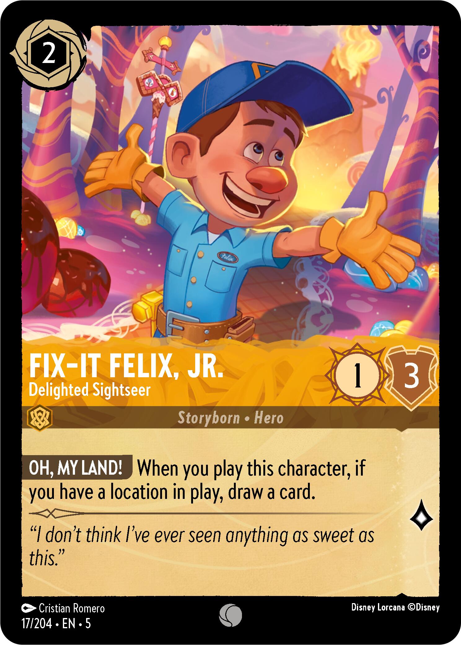 Fix-It Felix, Jr. - Delighted Sightseer (17/204) [Shimmering Skies] - Disney - Card Brawlers | Quebec | Canada |