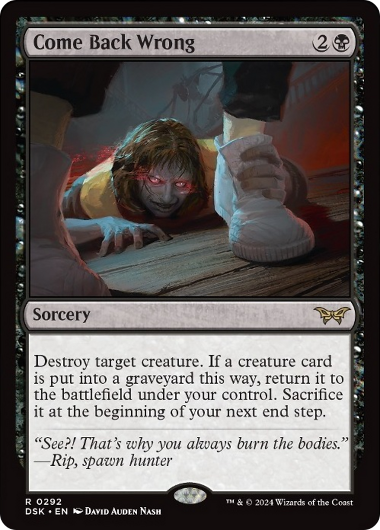 Come Back Wrong (0292) [Duskmourn: House of Horror] - Magic: The Gathering - Card Brawlers | Quebec | Canada |