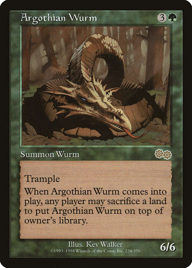 Argothian Wurm [Urza's Saga] - Magic: The Gathering - Card Brawlers | Quebec | Canada |