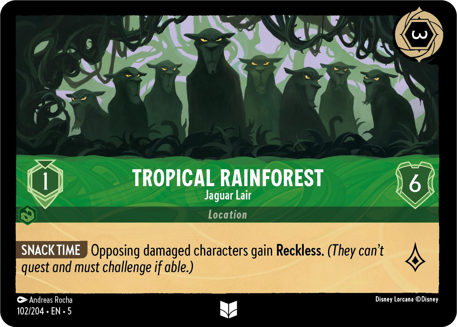 Tropical Rainforest - Jaguar Lair (102/204) [Shimmering Skies] - Disney - Card Brawlers | Quebec | Canada |