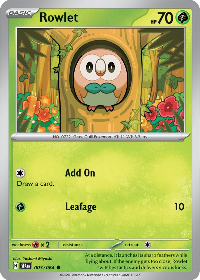 Rowlet (003/064) [Scarlet & Violet: Shrouded Fable] - Pokémon - Card Brawlers | Quebec | Canada |