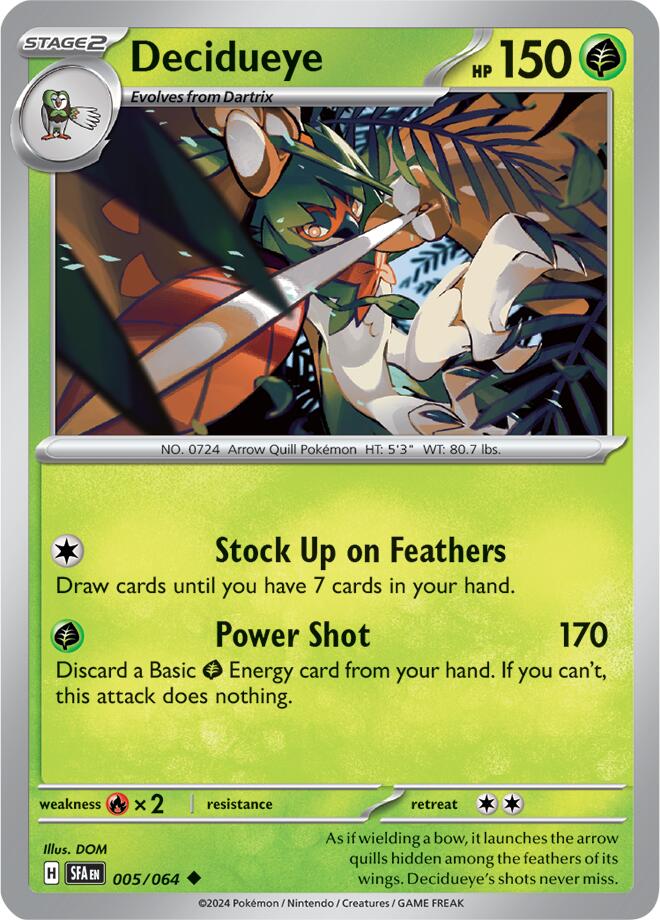 Decidueye (005/064) [Scarlet & Violet: Shrouded Fable] - Pokémon - Card Brawlers | Quebec | Canada |