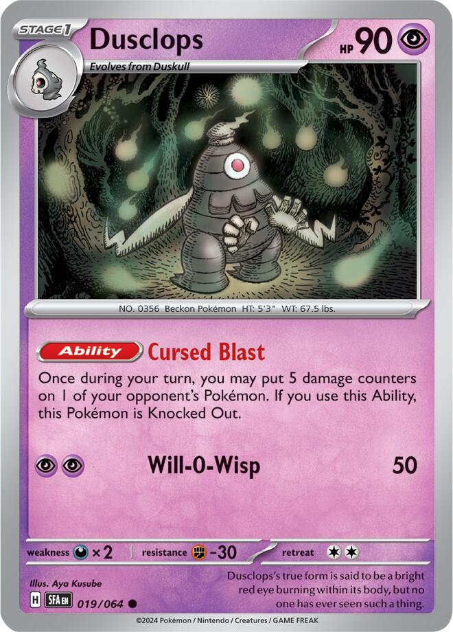 Dusclops (019/064) [Scarlet & Violet: Shrouded Fable] - Pokémon - Card Brawlers | Quebec | Canada |