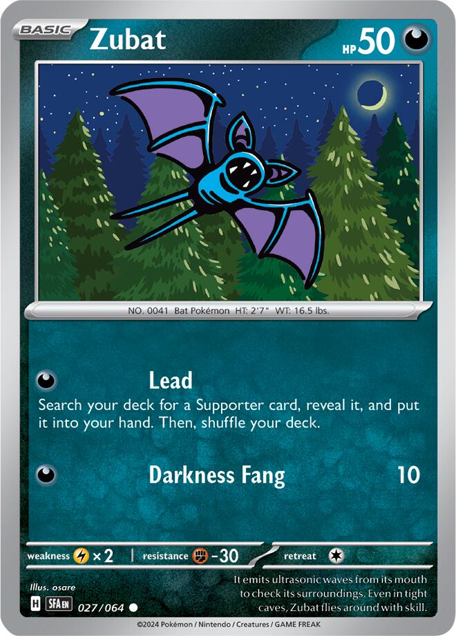 Zubat (027/064) [Scarlet & Violet: Shrouded Fable] - Pokémon - Card Brawlers | Quebec | Canada |
