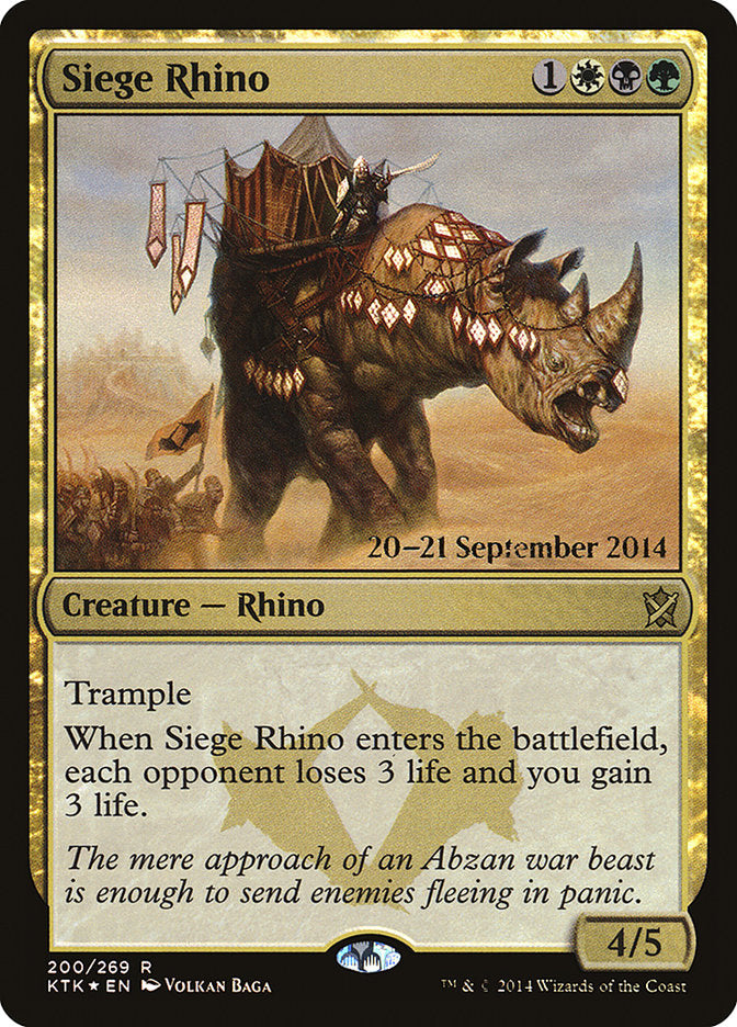 Siege Rhino [Khans of Tarkir Prerelease Promos] - Magic: The Gathering - Card Brawlers | Quebec | Canada |
