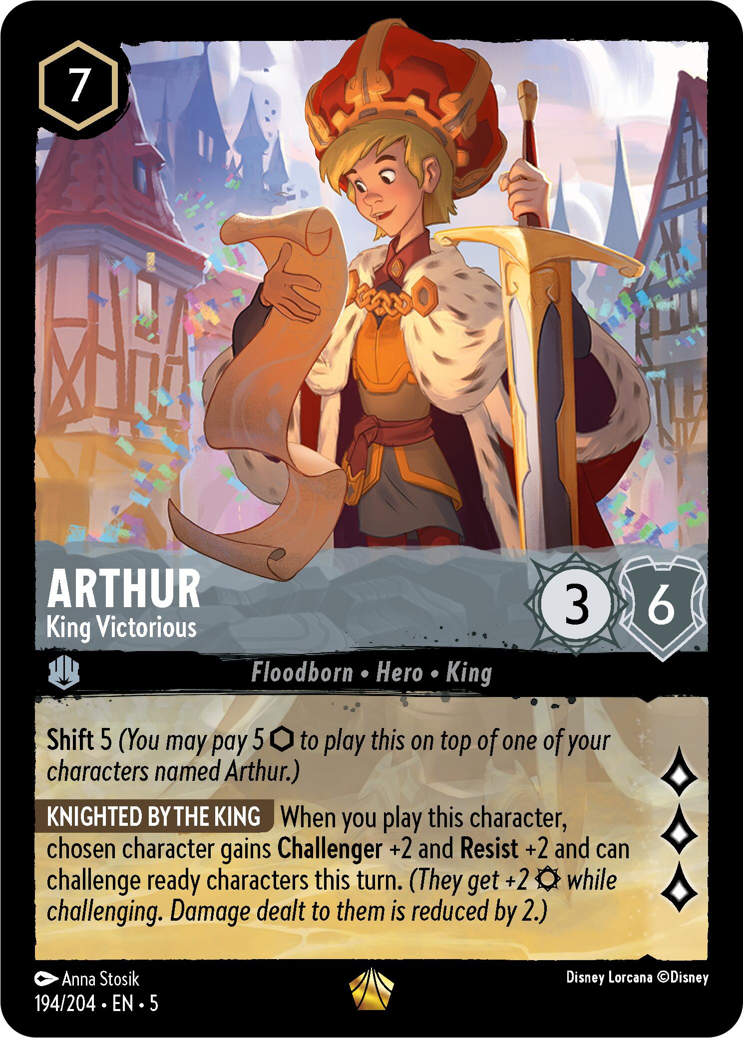 Arthur - King Victorious (194/204) [Shimmering Skies] - Disney - Card Brawlers | Quebec | Canada |