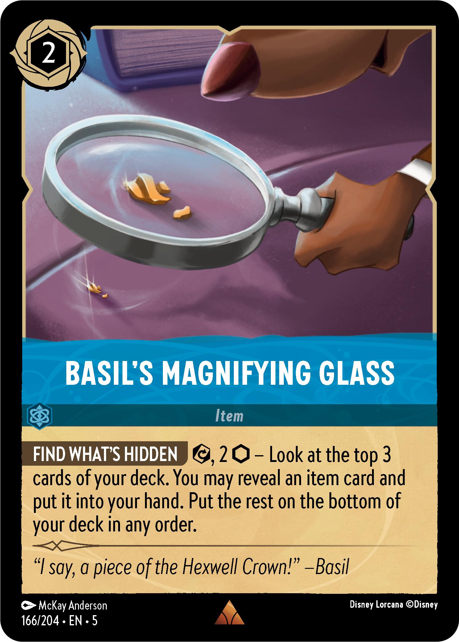 Basil's Magnifying Glass (166/204) [Shimmering Skies] - Disney - Card Brawlers | Quebec | Canada |
