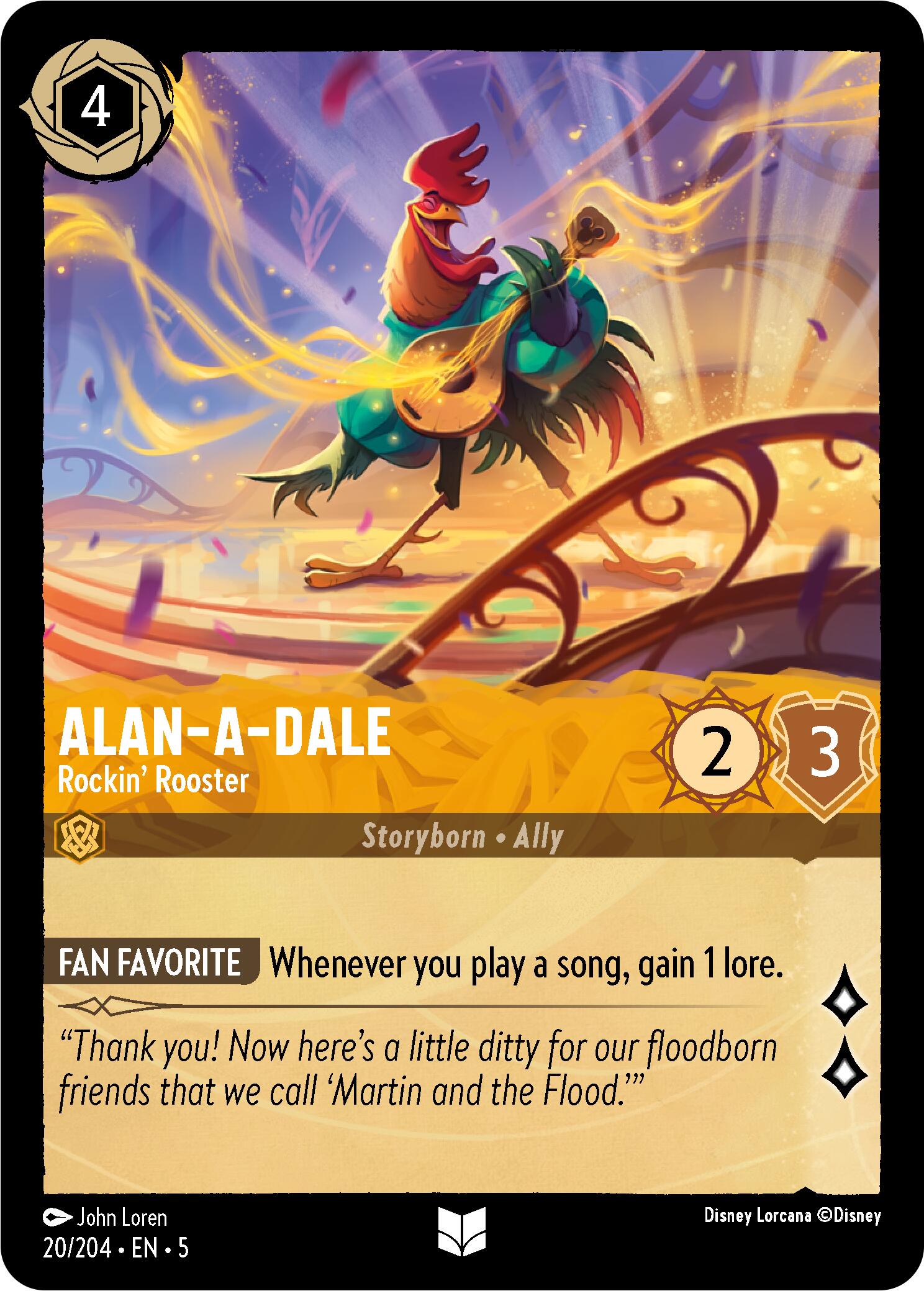 Alan-A-Dale - Rockin' Rooster (20/204) [Shimmering Skies] - Disney - Card Brawlers | Quebec | Canada |