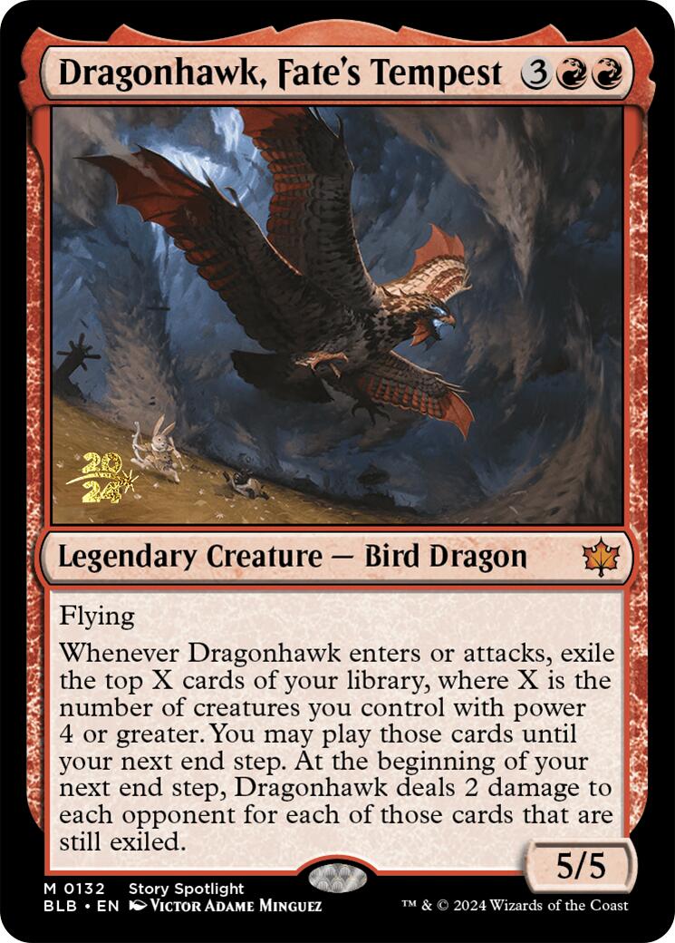 Dragonhawk, Fate's Tempest [Bloomburrow Prerelease Promos] - Magic: The Gathering - Card Brawlers | Quebec | Canada |