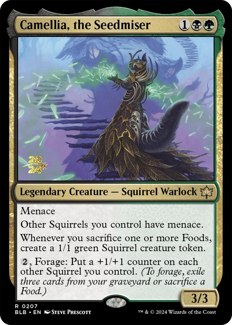 Camellia, the Seedmiser [Bloomburrow Prerelease Promos] - Magic: The Gathering - Card Brawlers | Quebec | Canada |