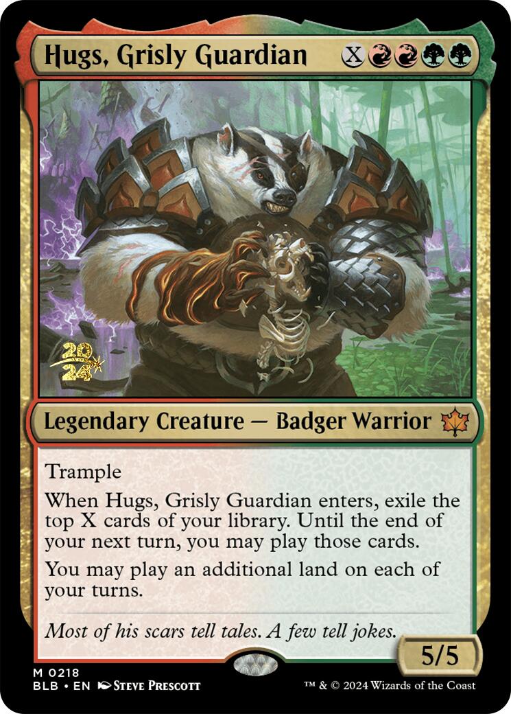 Hugs, Grisly Guardian [Bloomburrow Prerelease Promos] - Magic: The Gathering - Card Brawlers | Quebec | Canada |