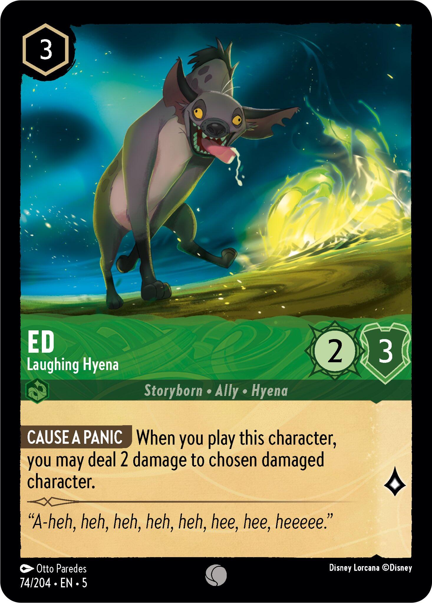 Ed - Laughing Hyena (74/204) [Shimmering Skies] - Disney - Card Brawlers | Quebec | Canada |