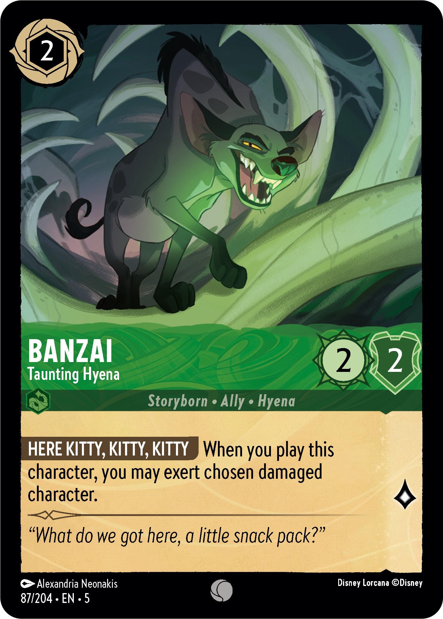 Banzai - Taunting Hyena (87/204) [Shimmering Skies] - Disney - Card Brawlers | Quebec | Canada |