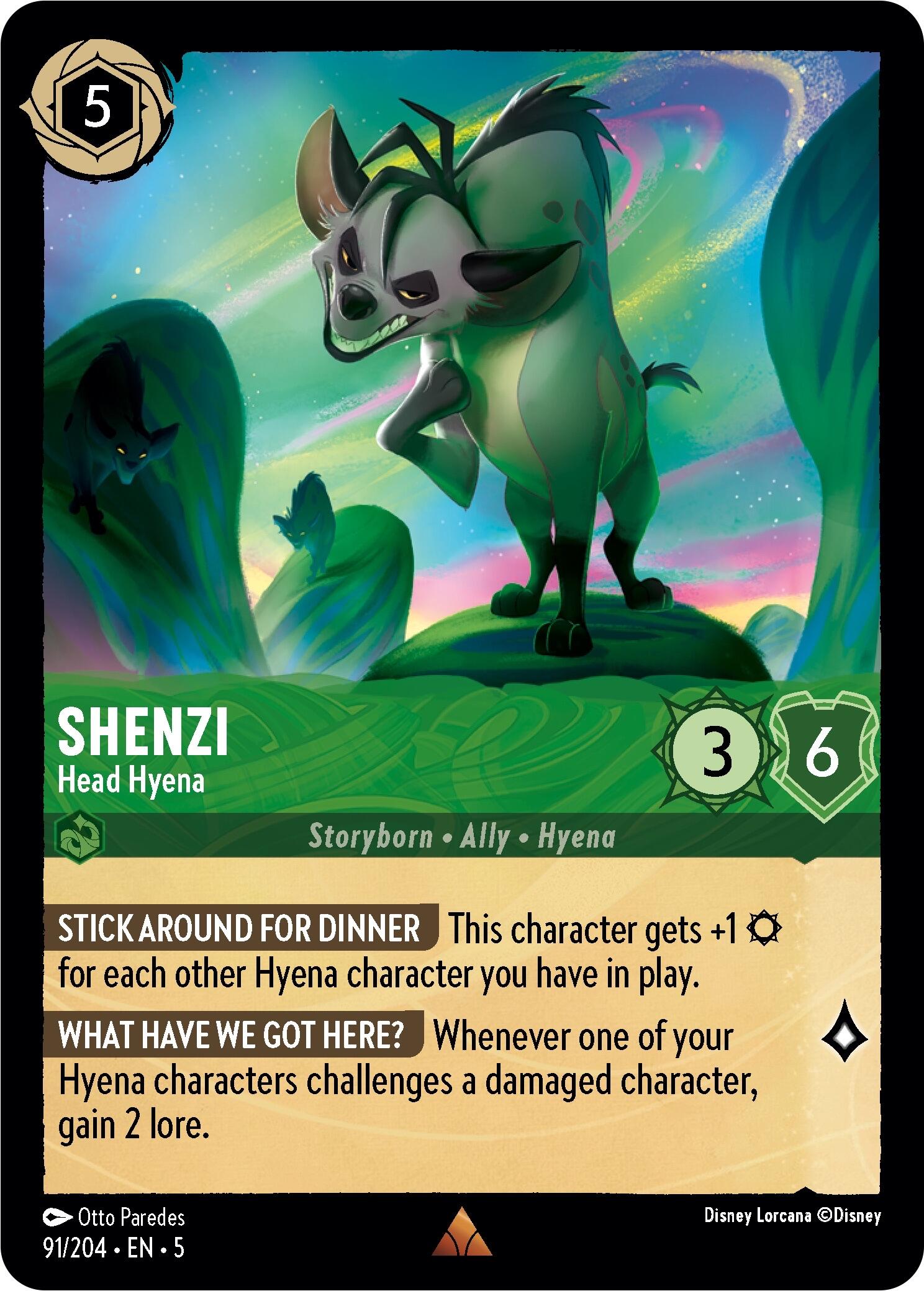 Shenzi - Head Hyena (91/204) [Shimmering Skies] - Disney - Card Brawlers | Quebec | Canada |