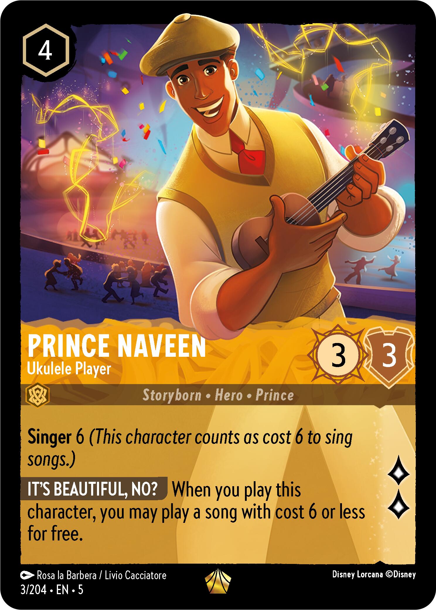 Prince Naveen - Ukulele Player (3/204) [Shimmering Skies] - Disney - Card Brawlers | Quebec | Canada |