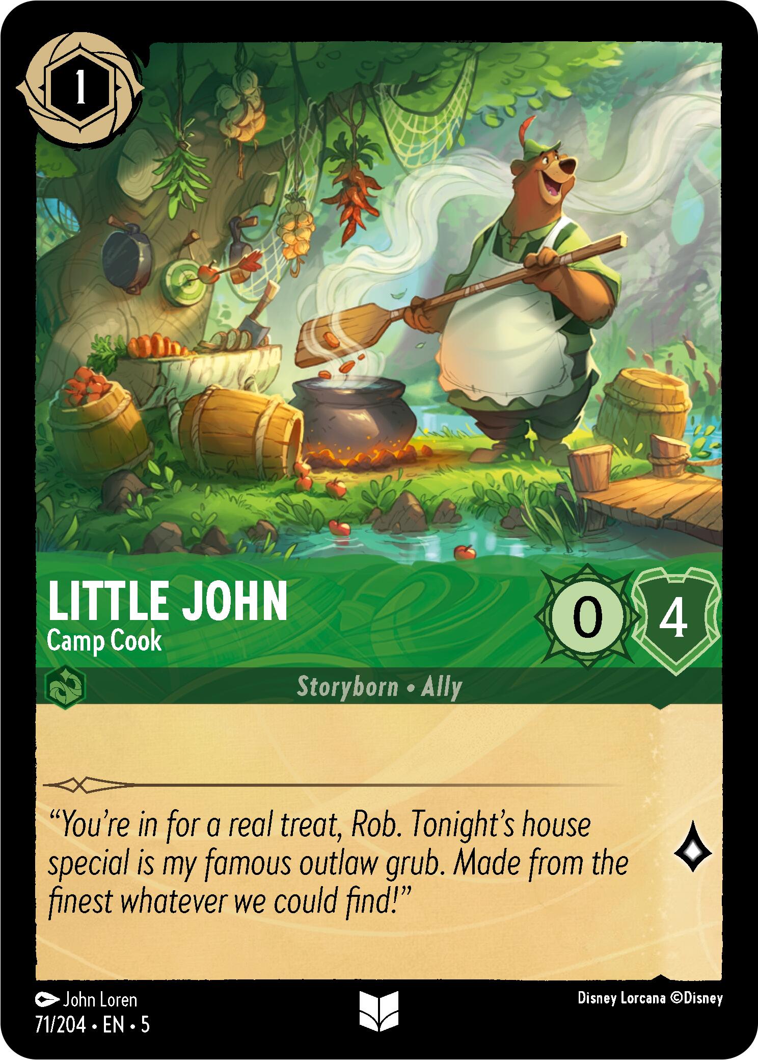 Little John - Camp Cook (71/204) [Shimmering Skies] - Disney - Card Brawlers | Quebec | Canada |