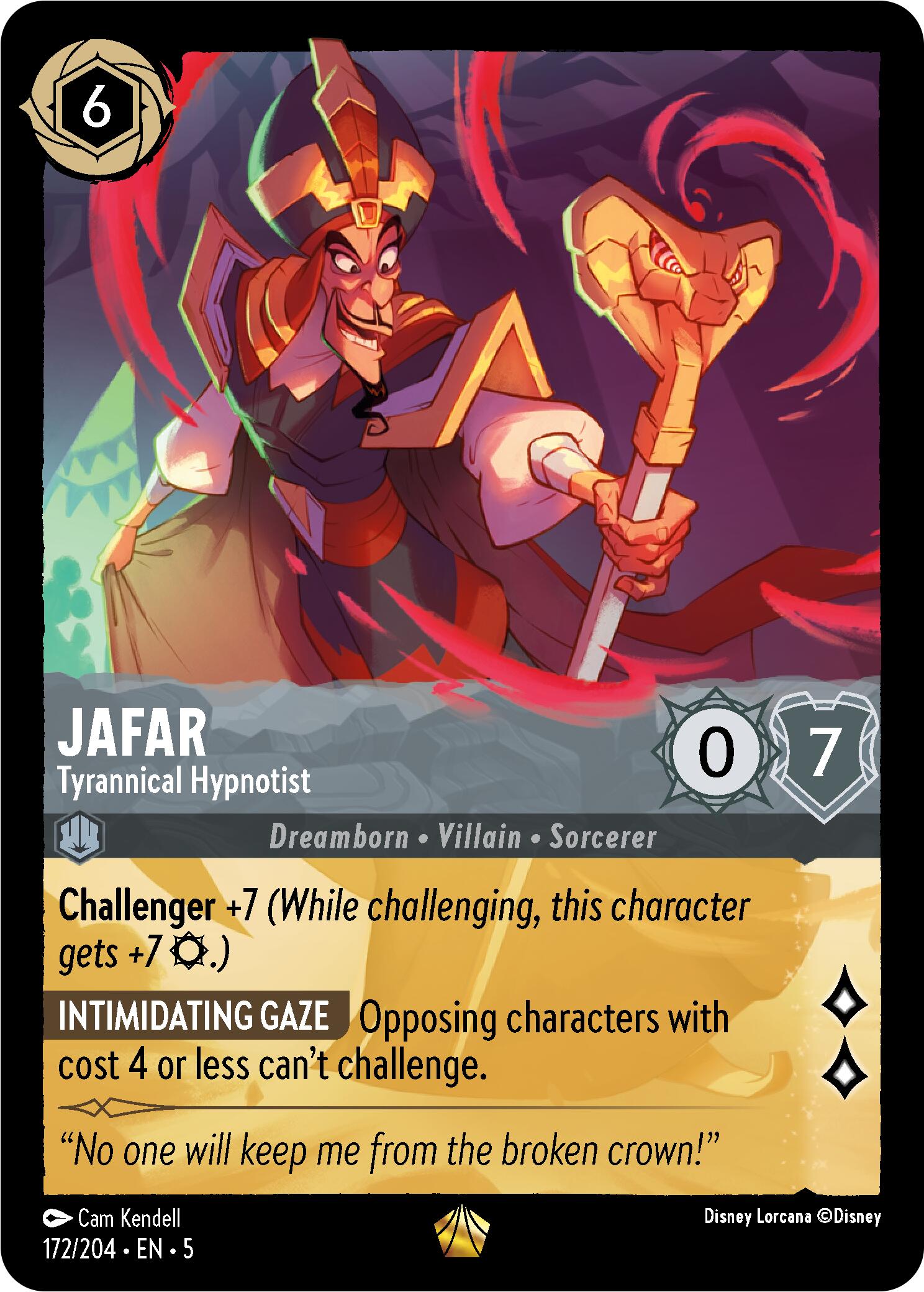 Jafar - Tyrannical Hypnotist (172/204) [Shimmering Skies] - Disney - Card Brawlers | Quebec | Canada |