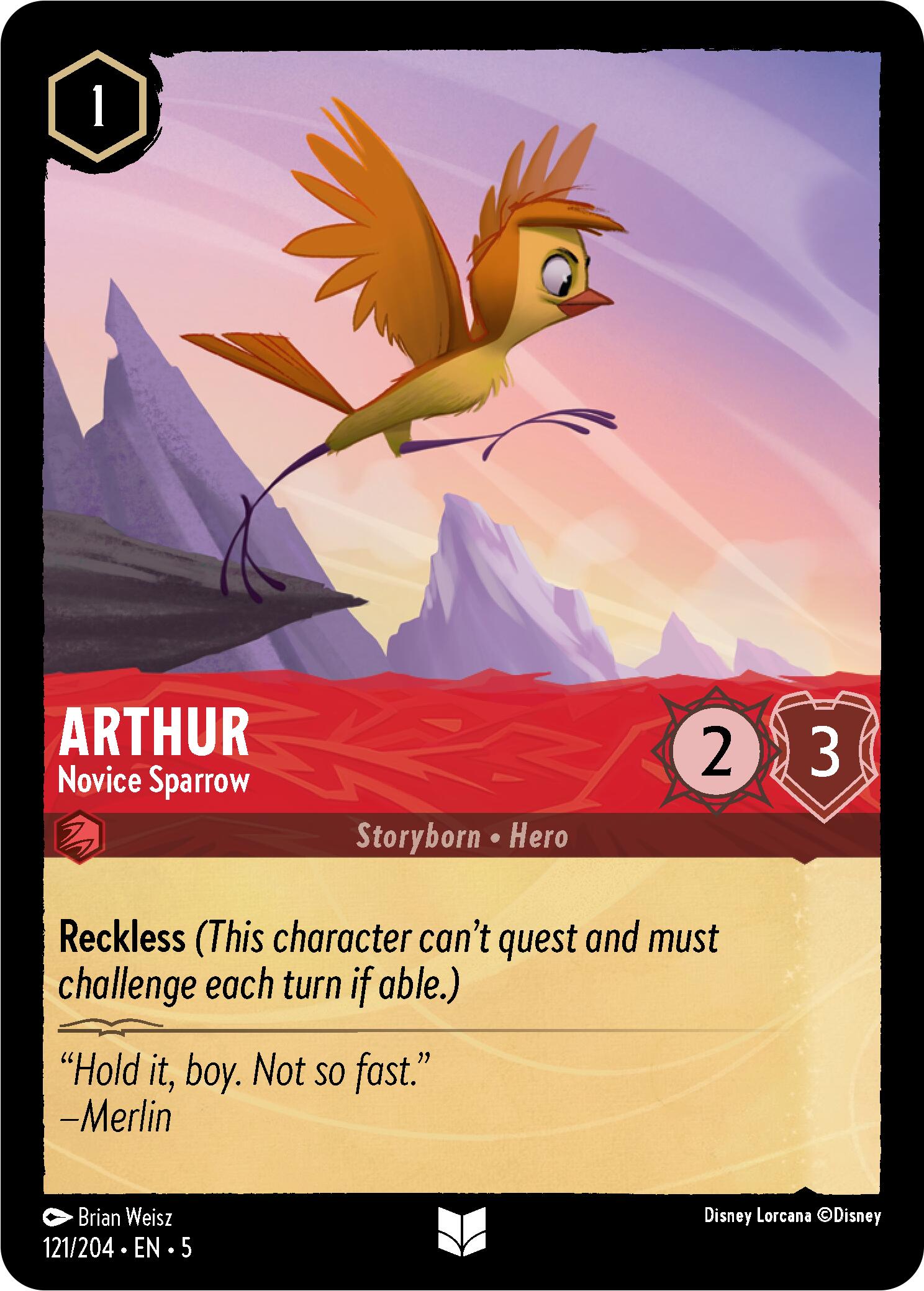 Arthur - Novice Sparrow (121/204) [Shimmering Skies] - Disney - Card Brawlers | Quebec | Canada |