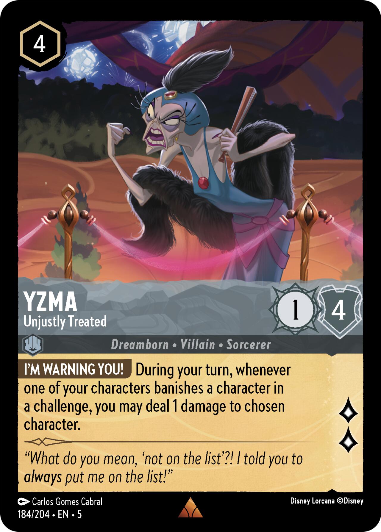Yzma - Unjustly Treated (184/204) [Shimmering Skies] - Disney - Card Brawlers | Quebec | Canada |