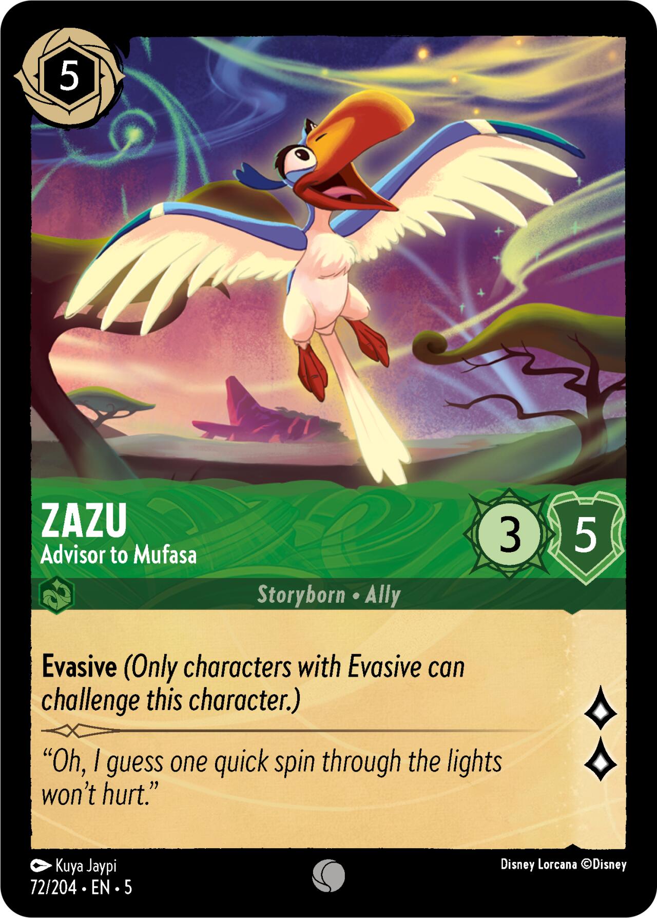 Zazu - Advisor to Mufasa (72/204) [Shimmering Skies] - Disney - Card Brawlers | Quebec | Canada |