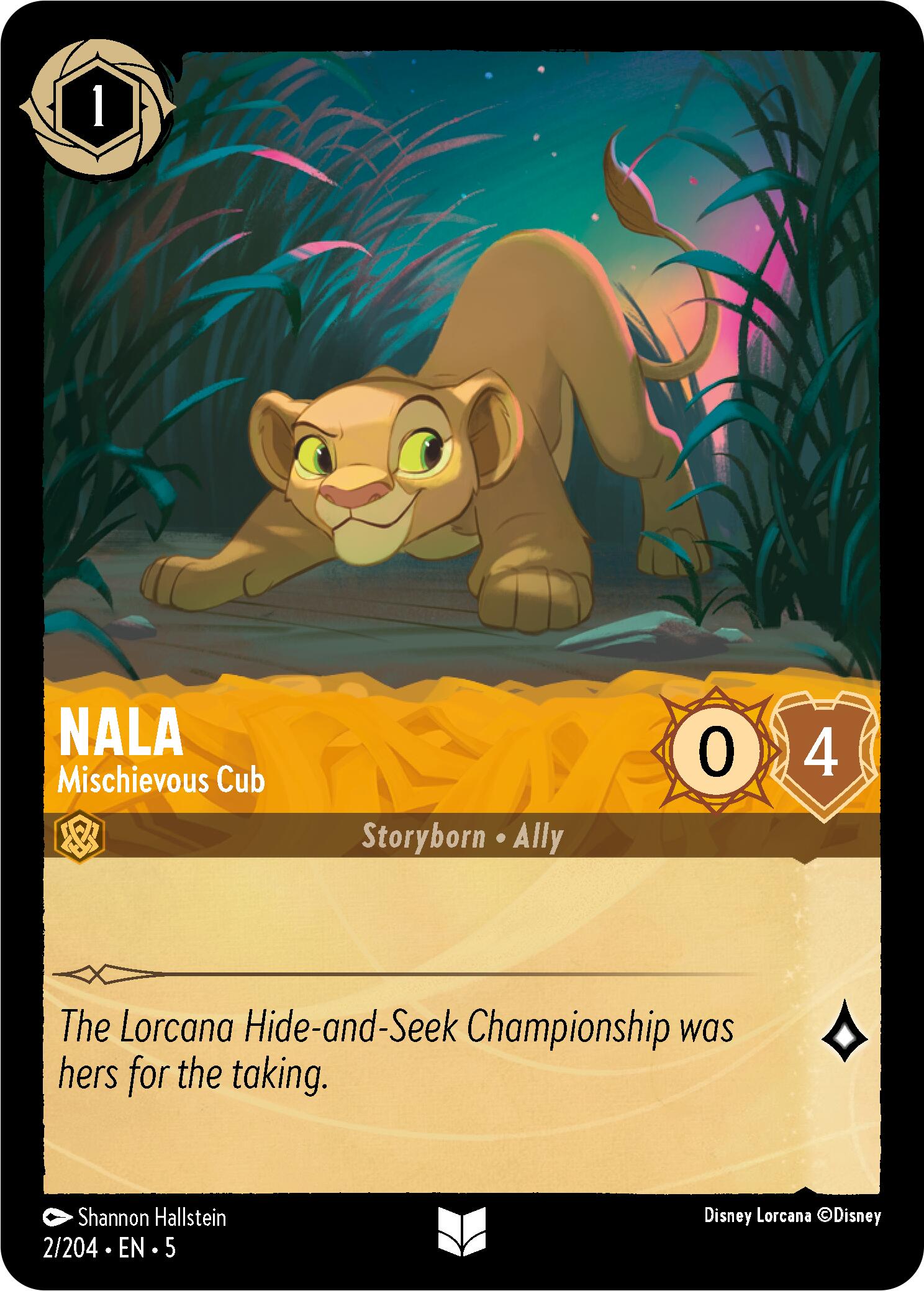 Nala - Mischievous Cub (2/204) [Shimmering Skies] - Disney - Card Brawlers | Quebec | Canada |
