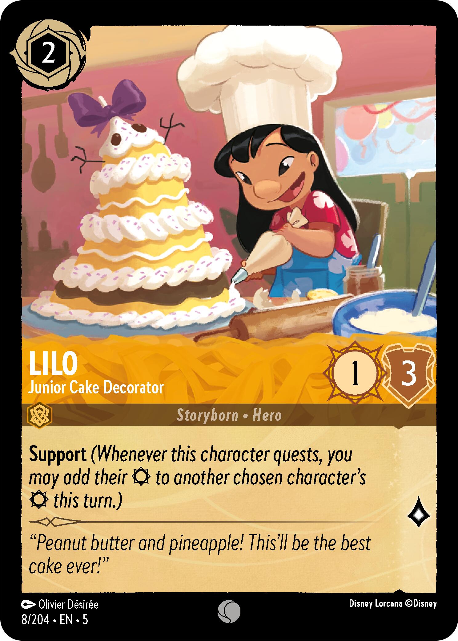 Lilo - Junior Cake Decorator (8/204) [Shimmering Skies] - Disney - Card Brawlers | Quebec | Canada |