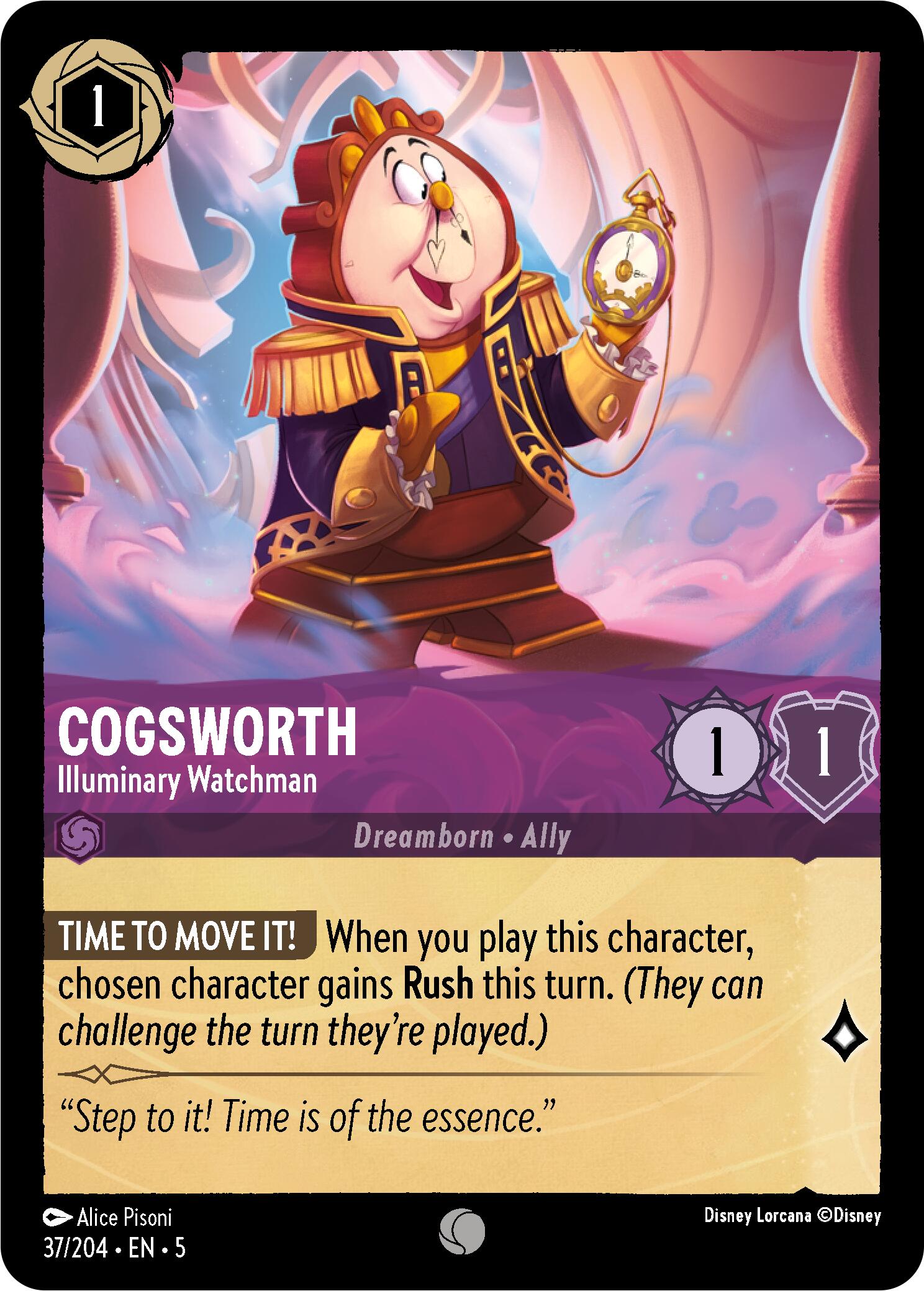 Cogsworth - Illuminary Watchman (37/204) [Shimmering Skies] - Disney - Card Brawlers | Quebec | Canada |