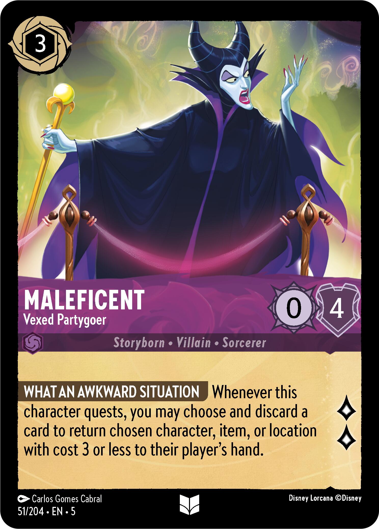 Maleficent - Vexed Partygoer (51/204) [Shimmering Skies] - Disney - Card Brawlers | Quebec | Canada |