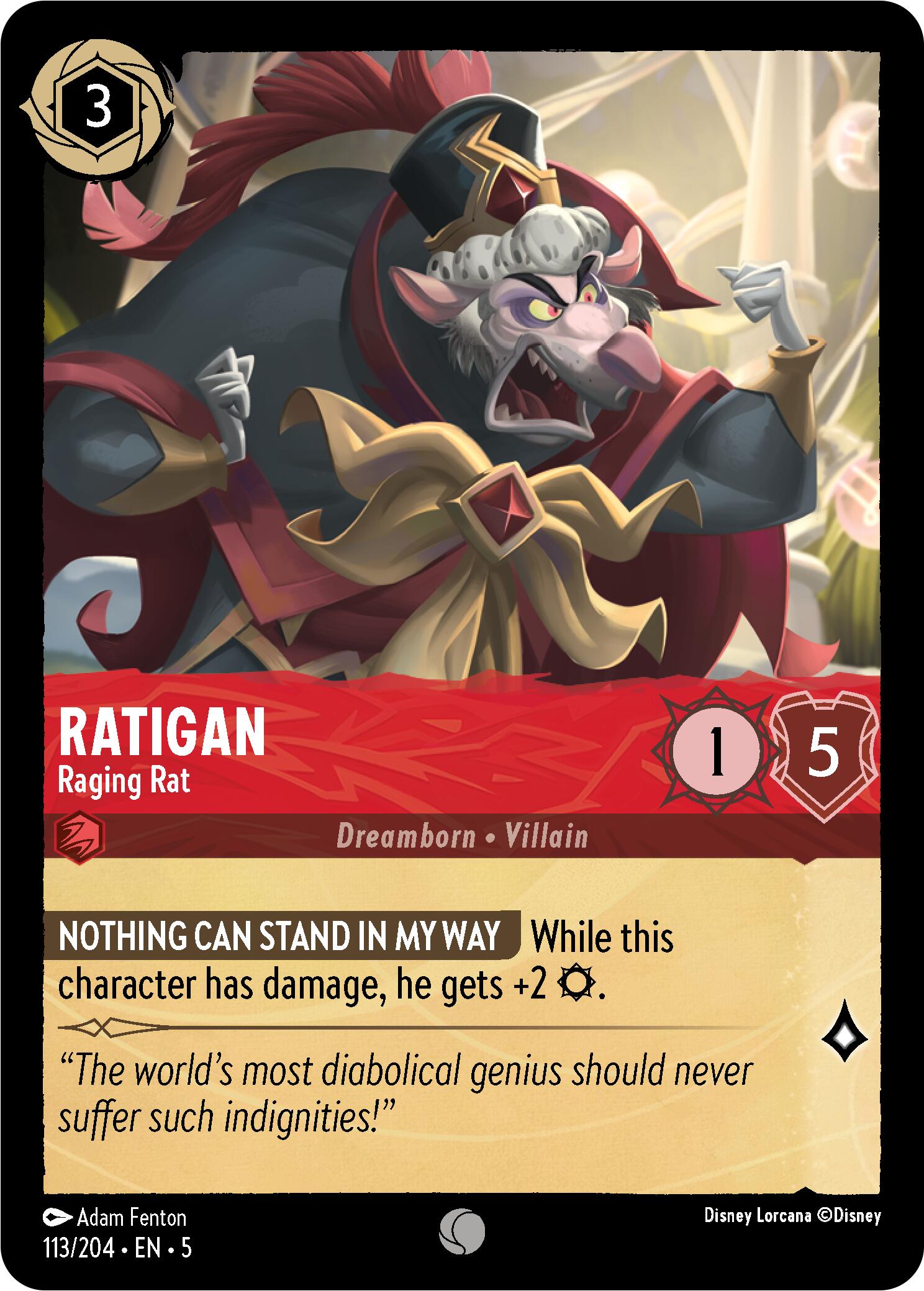 Ratigan - Raging Rat (113/204) [Shimmering Skies] - Disney - Card Brawlers | Quebec | Canada |