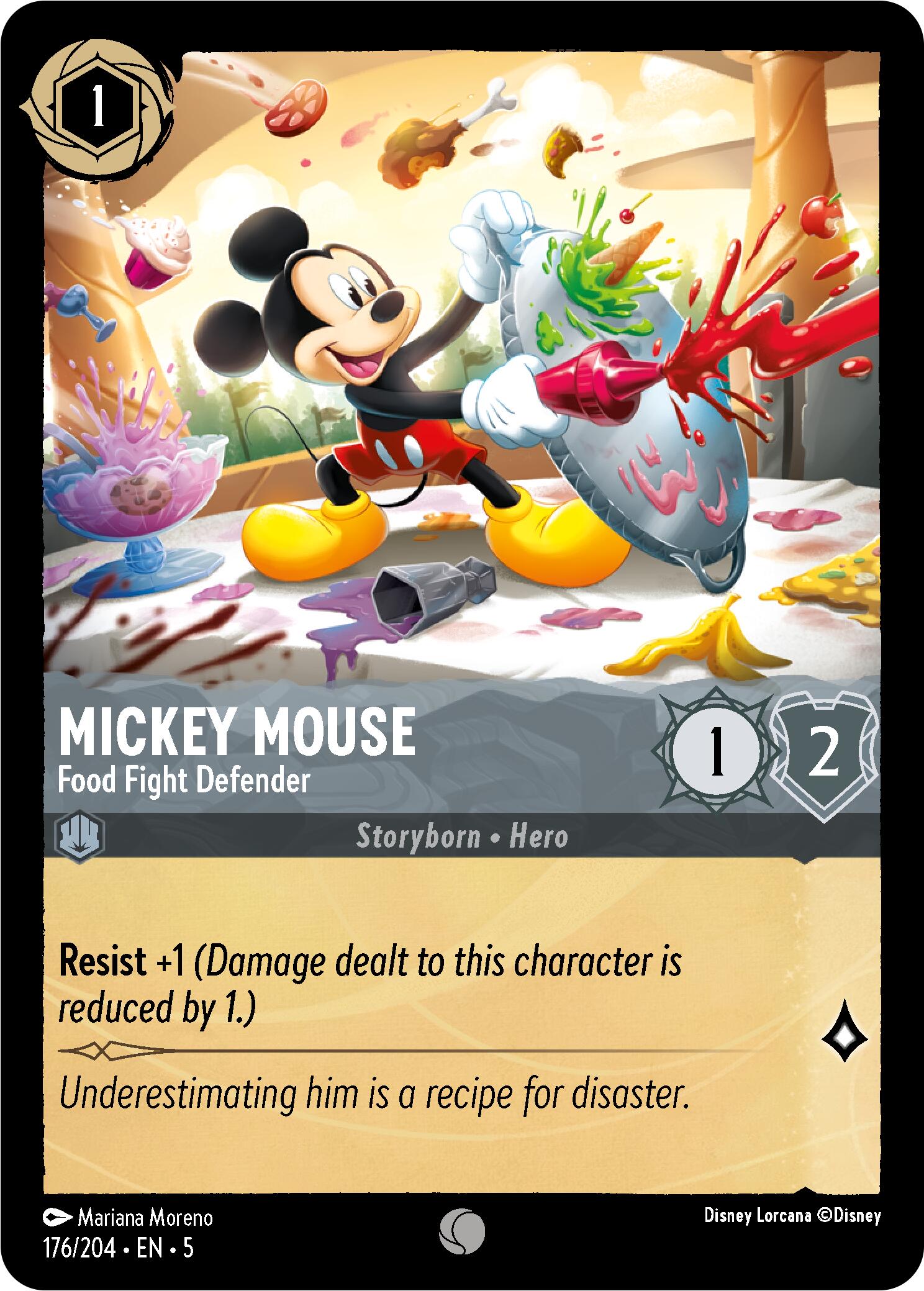 Mickey Mouse - Food Fight Defender (176/204) [Shimmering Skies] - Disney - Card Brawlers | Quebec | Canada |