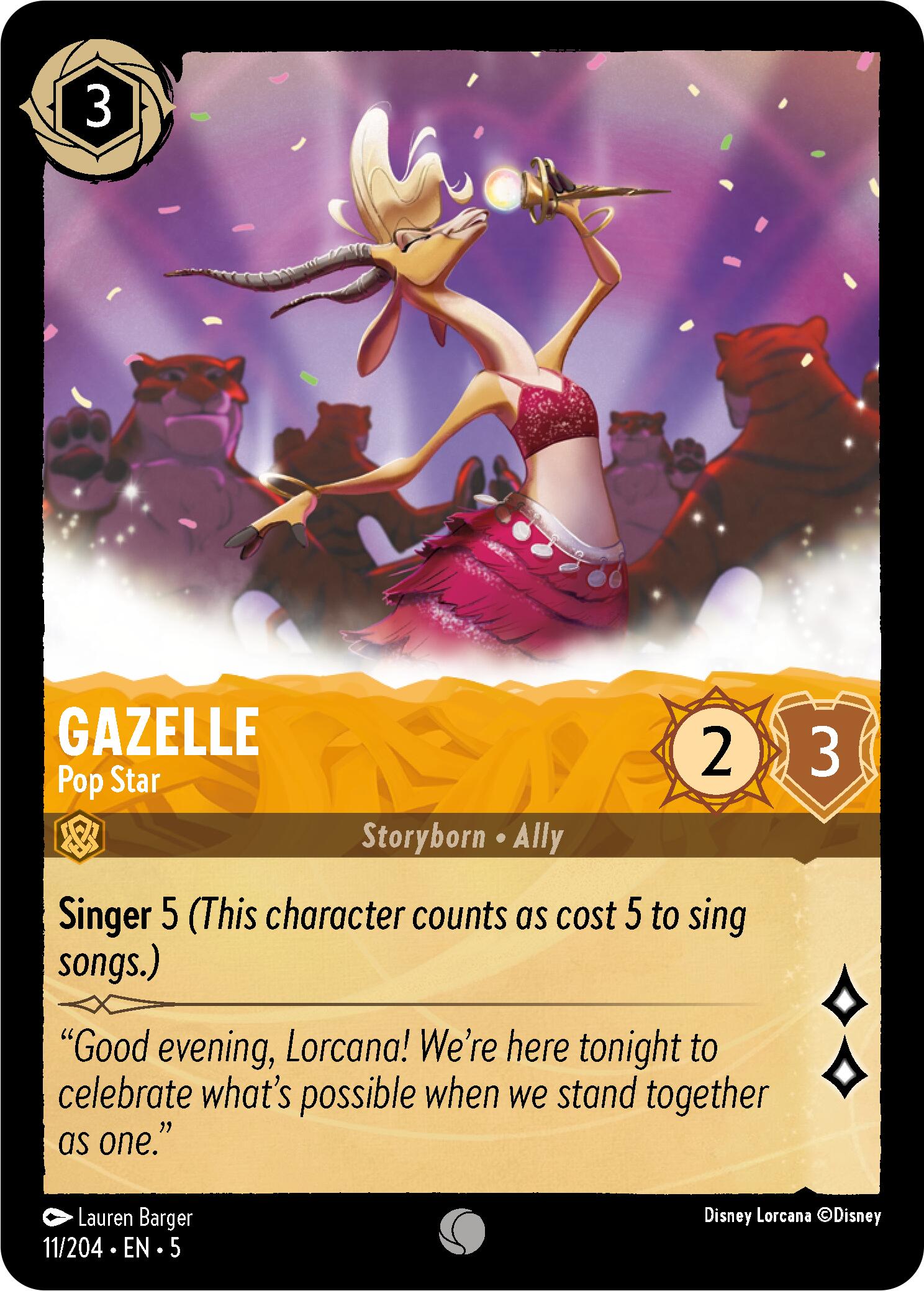 Gazelle - Pop Star (11/204) [Shimmering Skies] - Disney - Card Brawlers | Quebec | Canada |