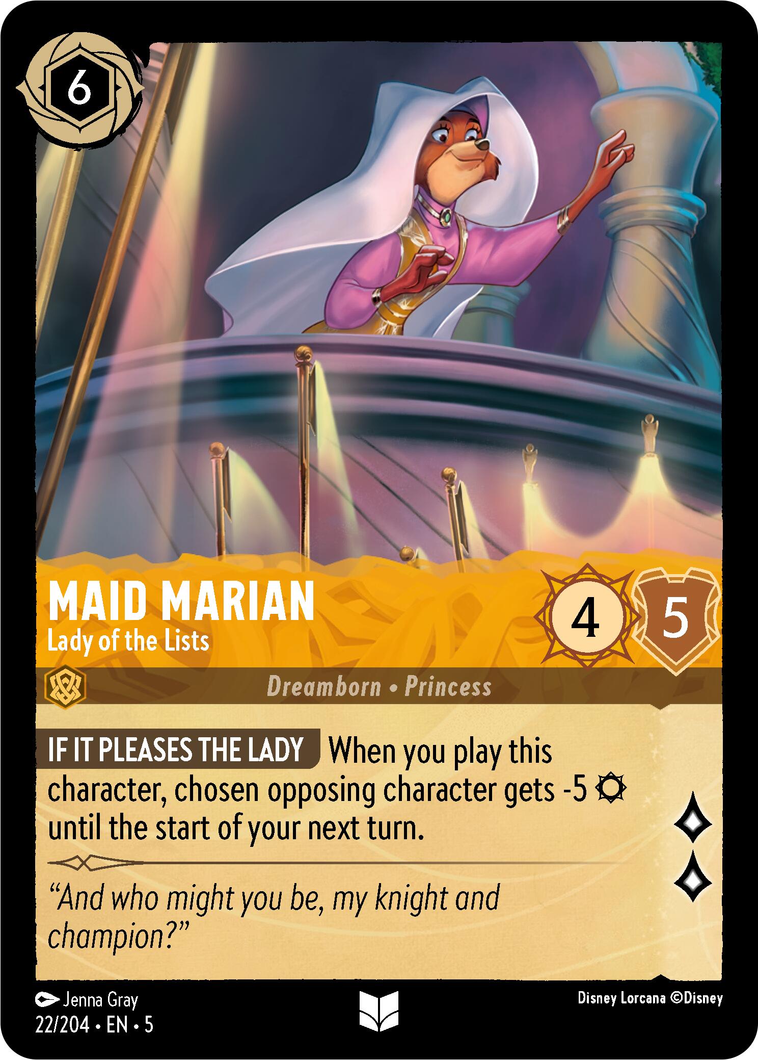 Maid Marian - Lady of the Lists (22/204) [Shimmering Skies] - Disney - Card Brawlers | Quebec | Canada |