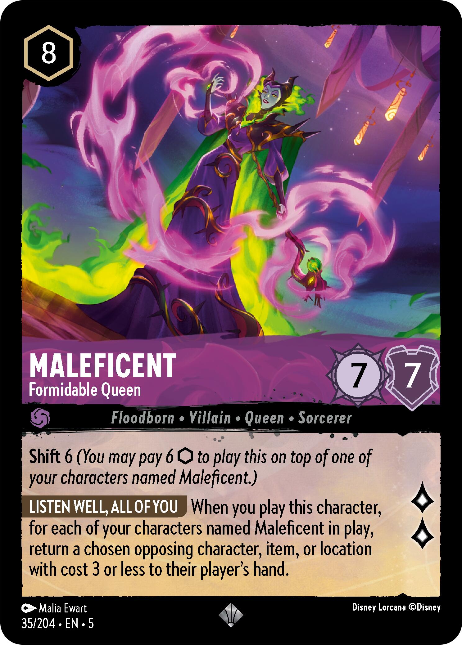 Maleficent - Formidable Queen (35/204) [Shimmering Skies] - Disney - Card Brawlers | Quebec | Canada |