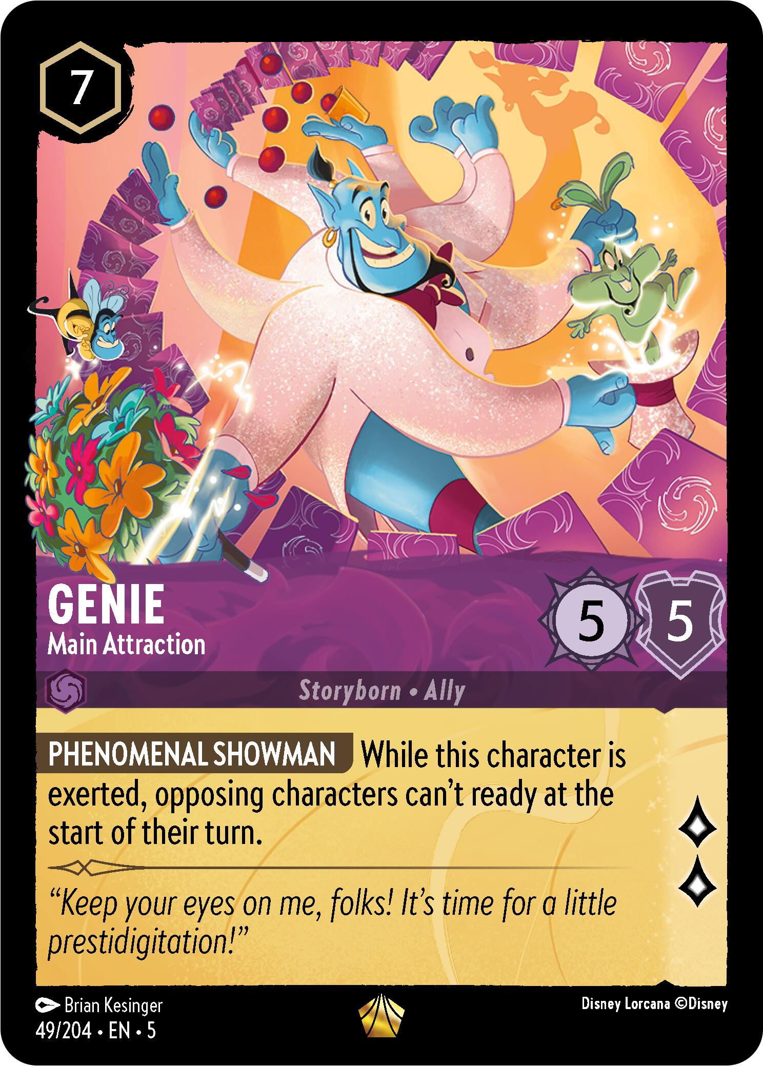 Genie - Main Attraction (49/204) [Shimmering Skies] - Disney - Card Brawlers | Quebec | Canada |