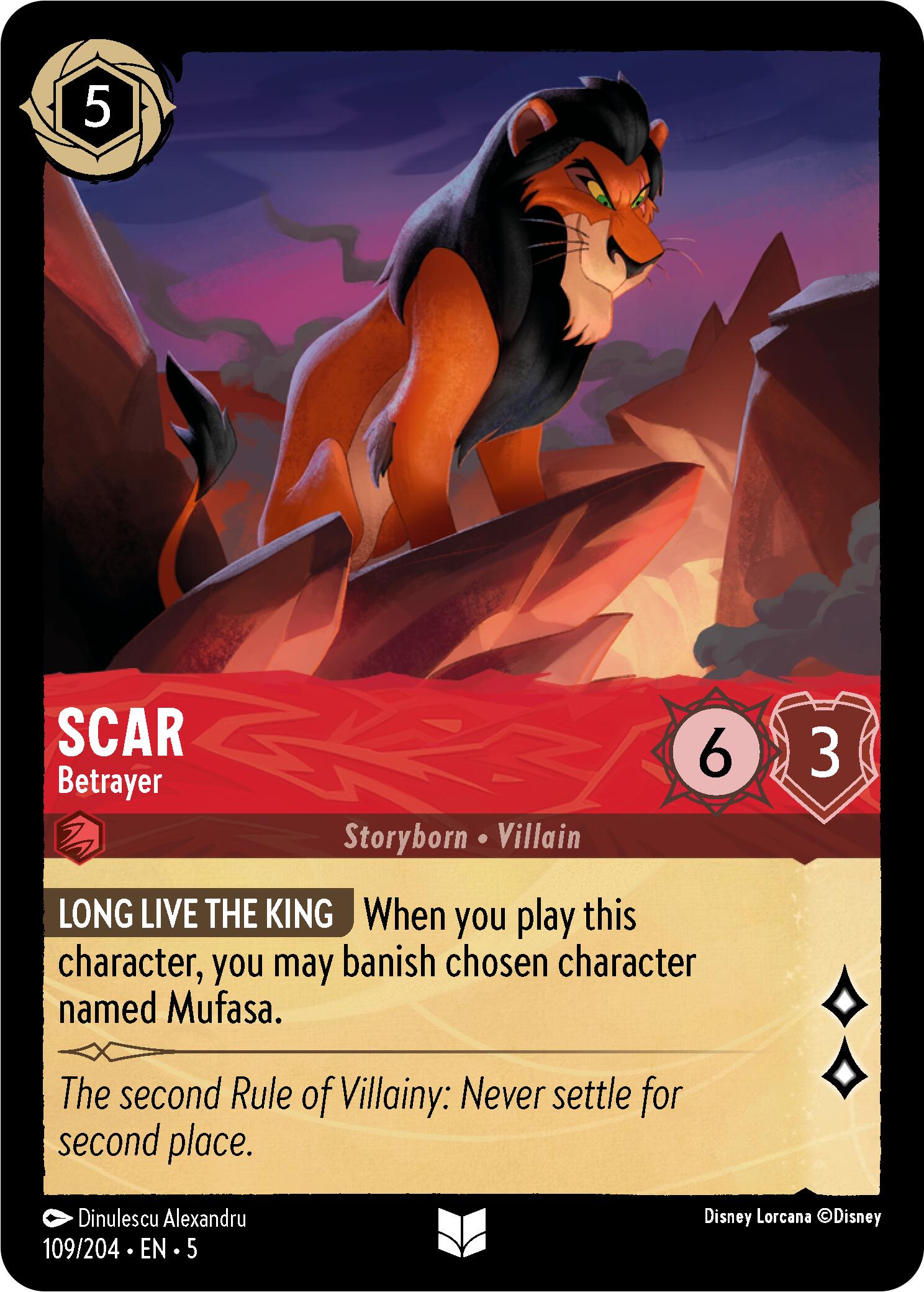 Scar - Betrayer (109/204) [Shimmering Skies] - Disney - Card Brawlers | Quebec | Canada |