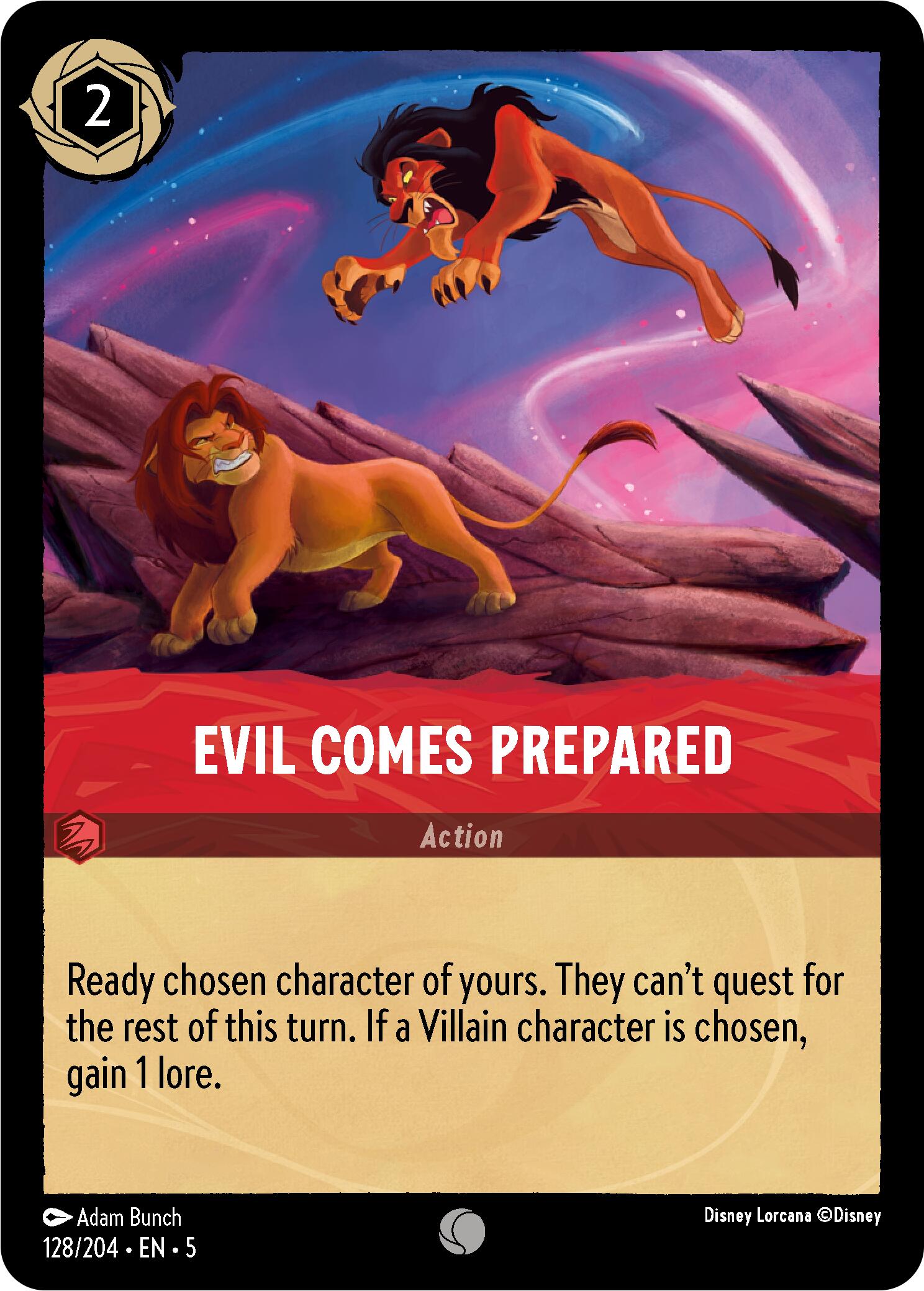 Evil Comes Prepared (128/204) [Shimmering Skies] - Disney - Card Brawlers | Quebec | Canada |