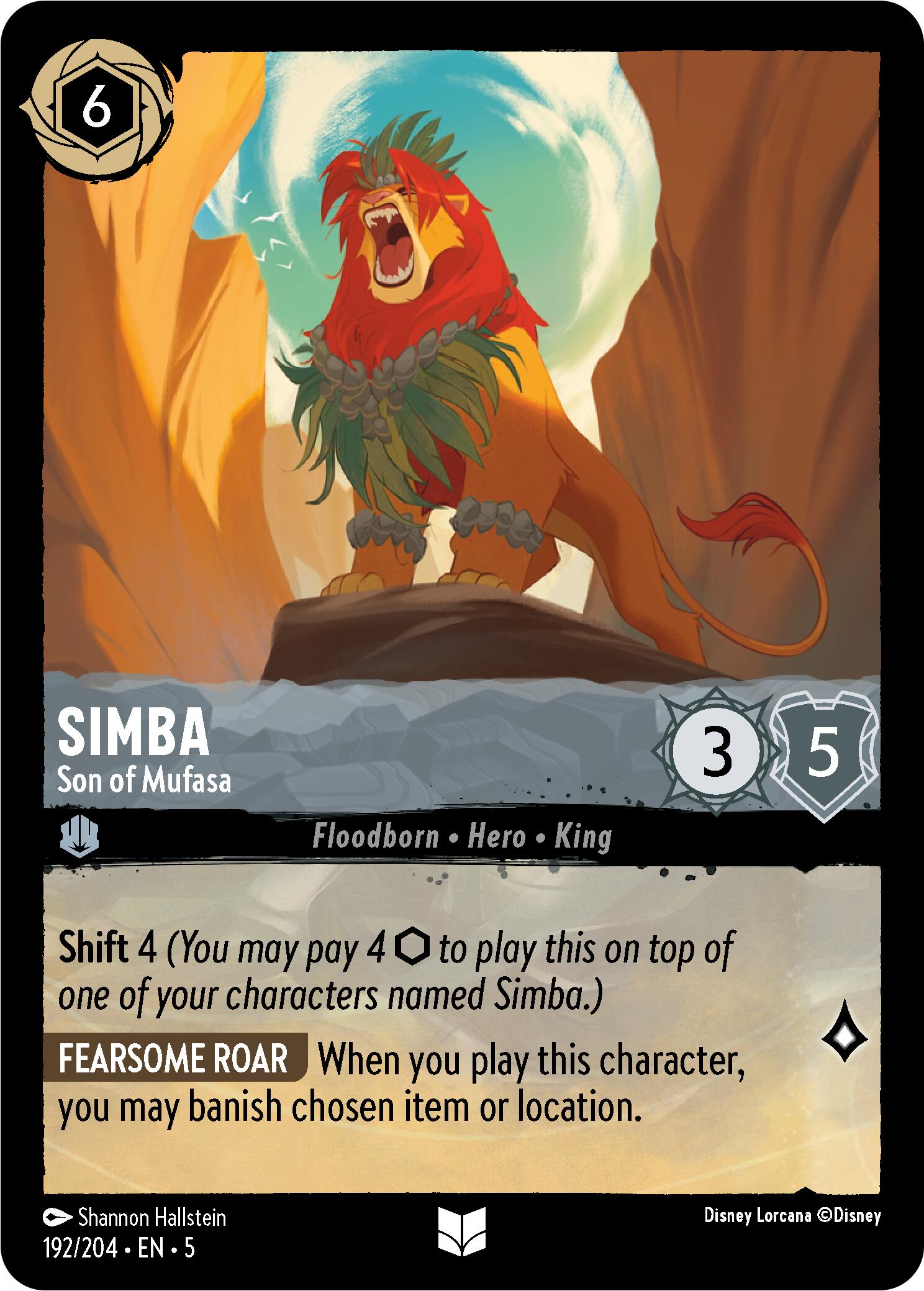 Simba - Son of Mufasa (192/204) [Shimmering Skies] - Disney - Card Brawlers | Quebec | Canada |