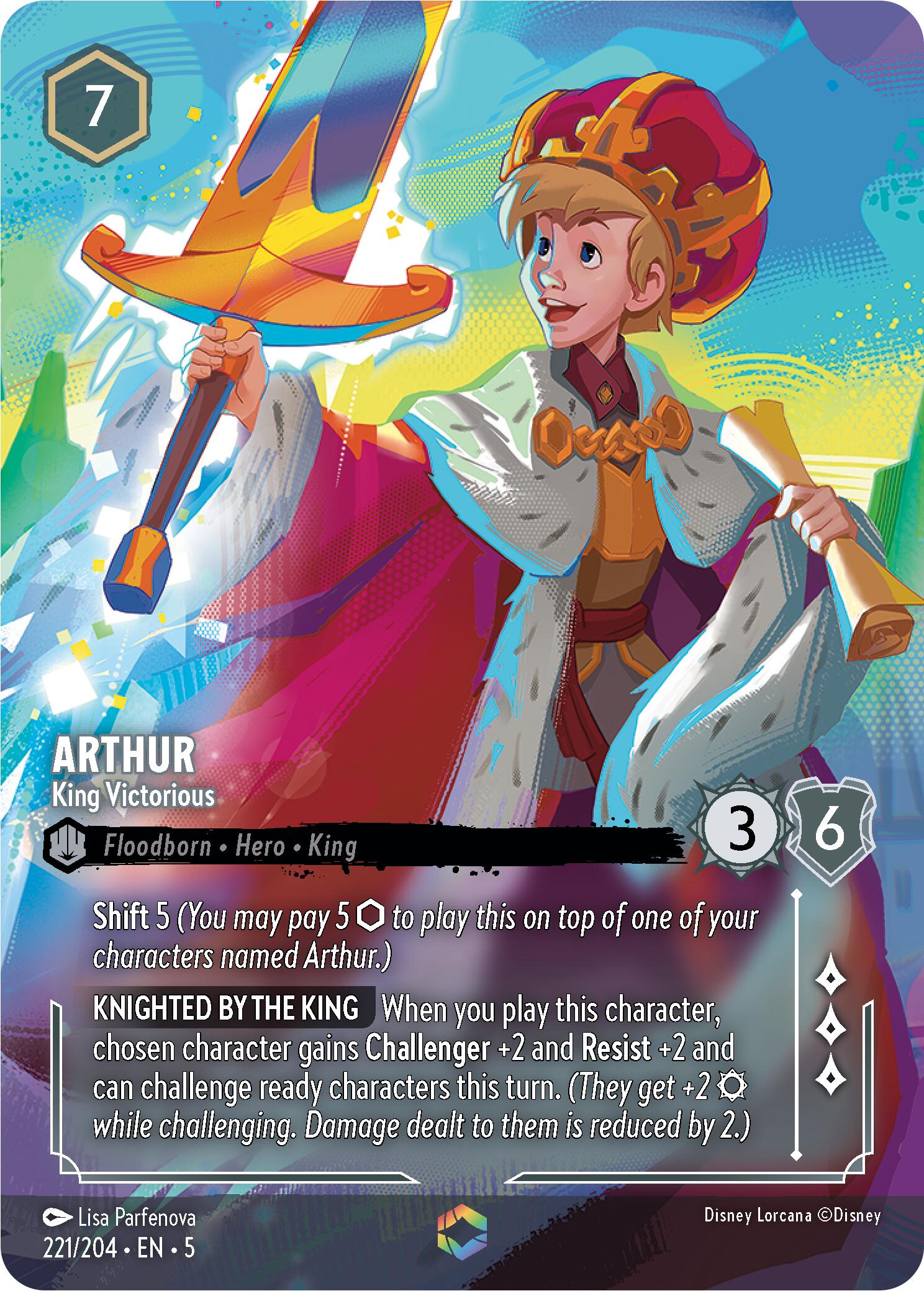 Arthur - King Victorious (Enchanted) (221/204) [Shimmering Skies] - Disney - Card Brawlers | Quebec | Canada |