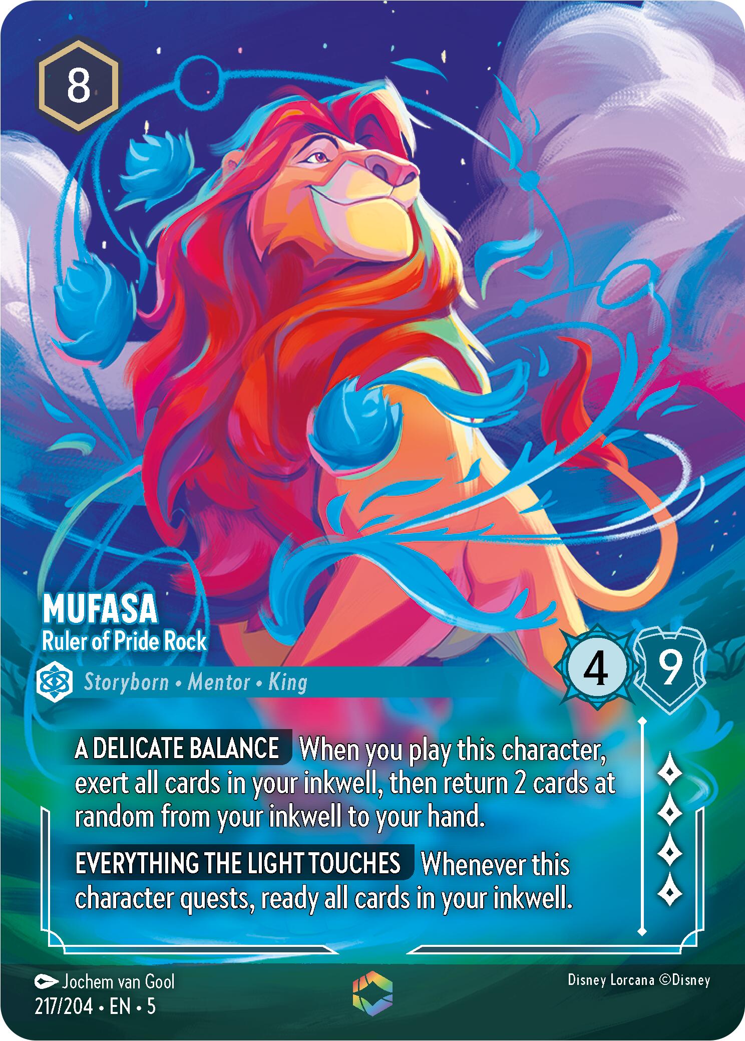 Mufasa - Ruler of Pride Rock (Enchanted) (217/204) [Shimmering Skies] - Disney - Card Brawlers | Quebec | Canada |