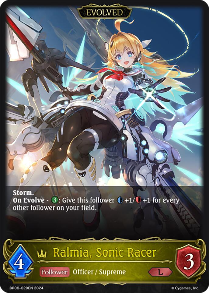 Ralmia, Sonic Racer (Evolved) (BP06-020EN) [Paragons of the Colosseum] - Bushiroad - Card Brawlers | Quebec | Canada |