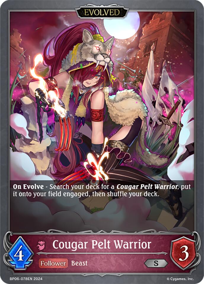 Cougar Pelt Warrior (Evolved) (BP06-078EN) [Paragons of the Colosseum] - Bushiroad - Card Brawlers | Quebec | Canada |