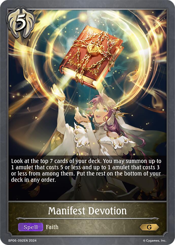 Manifest Devotion (BP06-092EN) [Paragons of the Colosseum] - Bushiroad - Card Brawlers | Quebec | Canada |