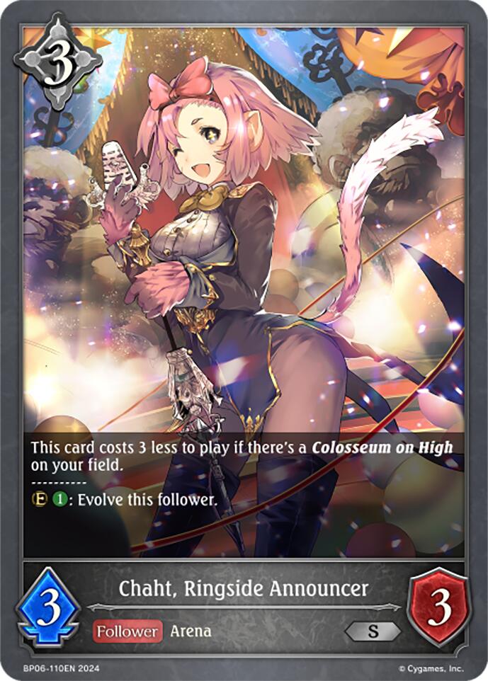 Chaht, Ringside Announcer (BP06-110EN) [Paragons of the Colosseum] - Bushiroad - Card Brawlers | Quebec | Canada |