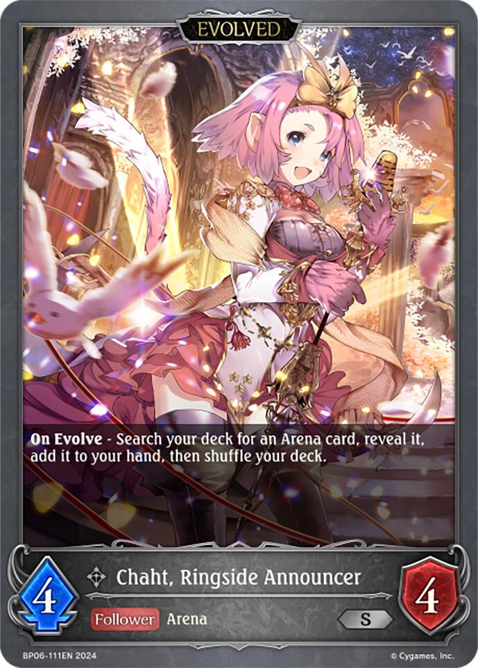Chaht, Ringside Announcer (Evolved) (BP06-111EN) [Paragons of the Colosseum] - Bushiroad - Card Brawlers | Quebec | Canada |