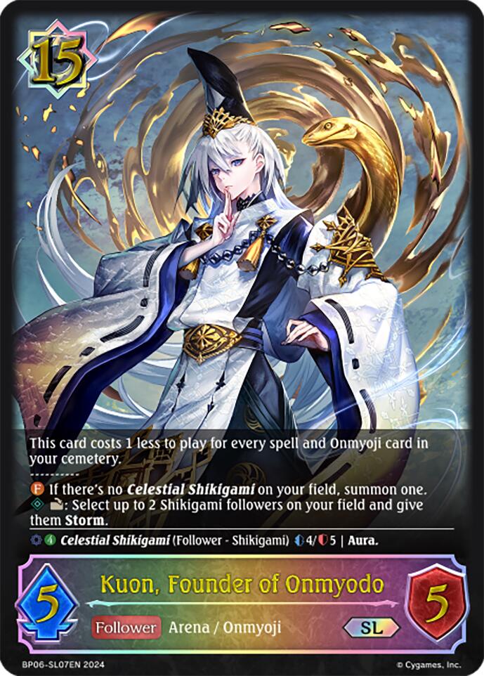 Kuon, Founder of Onmyodo (BP06-SL07EN) [Paragons of the Colosseum] - Bushiroad - Card Brawlers | Quebec | Canada |