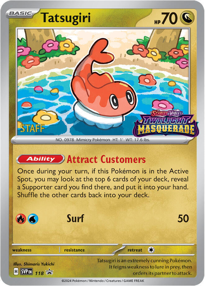 Tatsugiri (118) (Staff) [Scarlet & Violet: Black Star Promos] - Pokémon - Card Brawlers | Quebec | Canada |