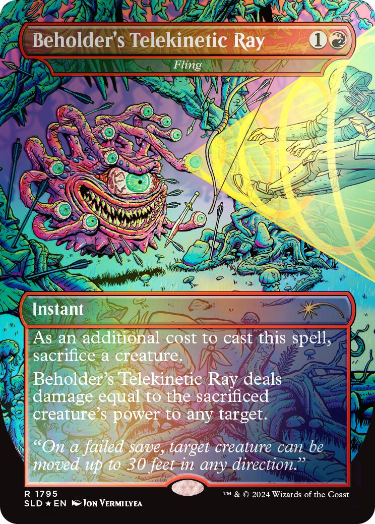 Beholder's Telekinetic Ray - Fling (Rainbow Foil) [Secret Lair Drop Series] - Magic: The Gathering - Card Brawlers | Quebec | Canada |
