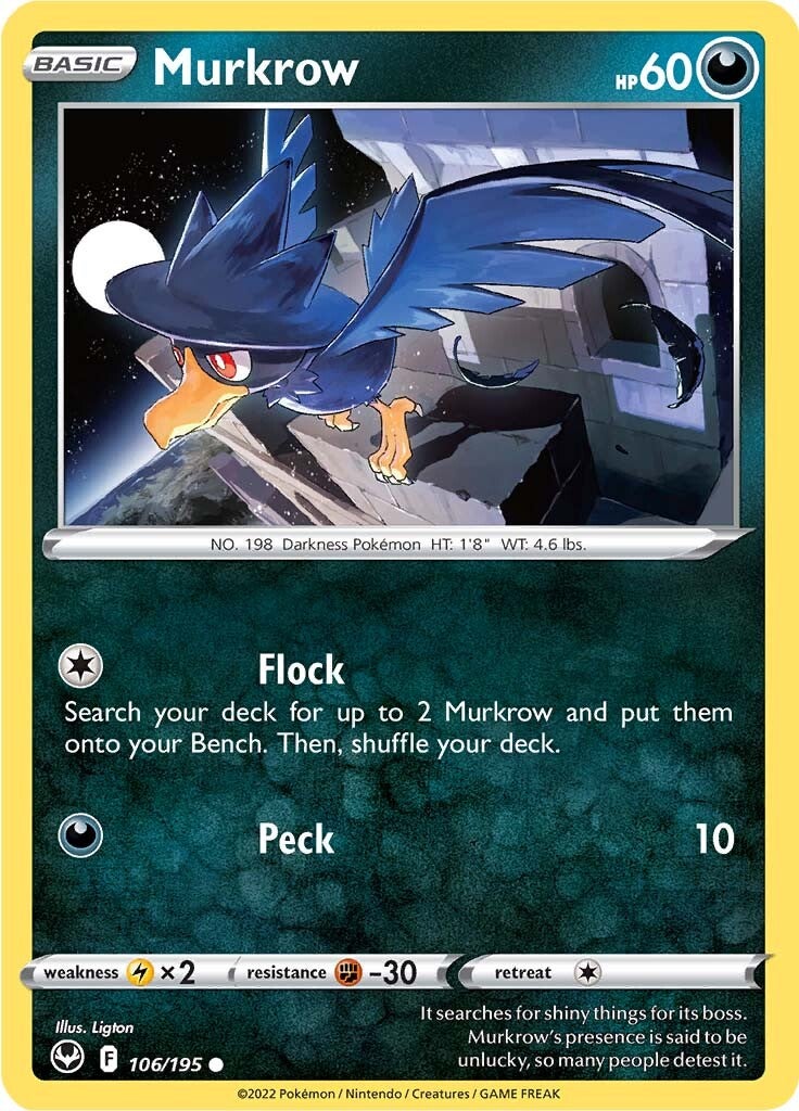 Murkrow (106/195) [Sword & Shield: Silver Tempest] - Pokémon - Card Brawlers | Quebec | Canada |