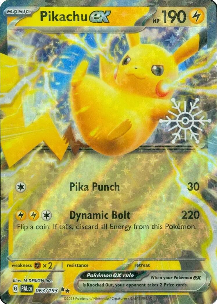 Pikachu ex (063/193) (Holiday Calendar) [Miscellaneous Cards] - Pokémon - Card Brawlers | Quebec | Canada |
