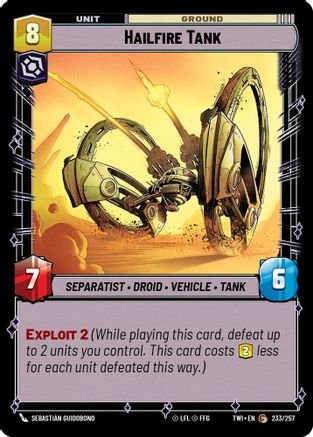 Hailfire Tank (233/257) (233/257) [Twilight of the Republic] - Fantasy Flight Games - Card Brawlers | Quebec | Canada |